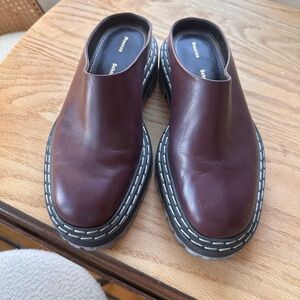Proenza Schouler Burgundy Leather Mules